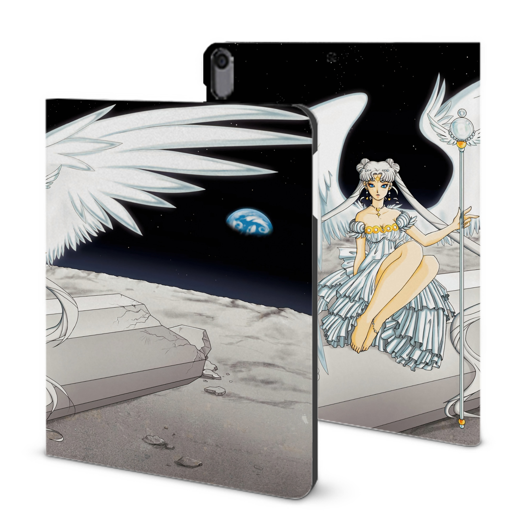（画像用） 美少女戦士セーラームーン Sailor Moon IPad ケース ブック型 PUレザー TPU 耐衝撃 軽量 薄型 ペン収納なし 全面保護 IPad 各モデル対応